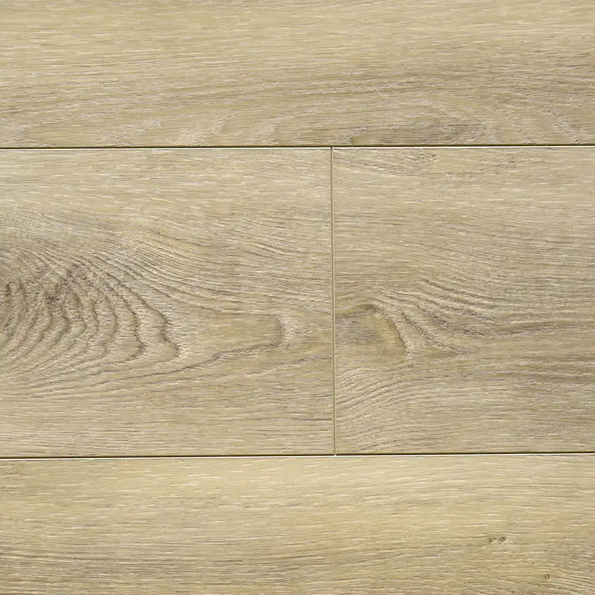 Artisan Hardwood Innova Ash Creek waterproof SPC vinyl plank flooring in a light oak tone, close-up