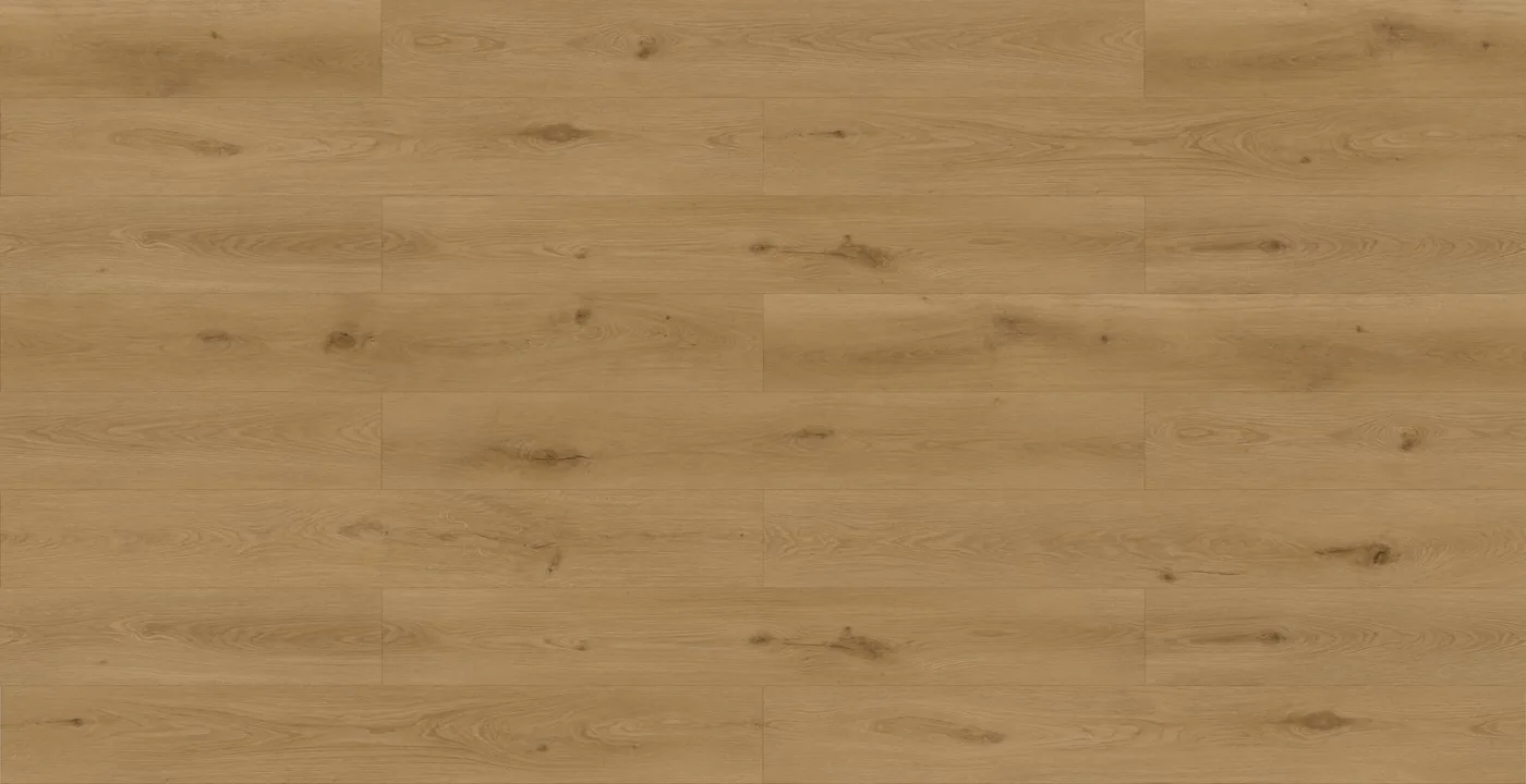 Megaclic Santerra Cedrano (MCST-2305) AC5 waterproof laminate plank flooring in a warm mid-tone oak, close-up