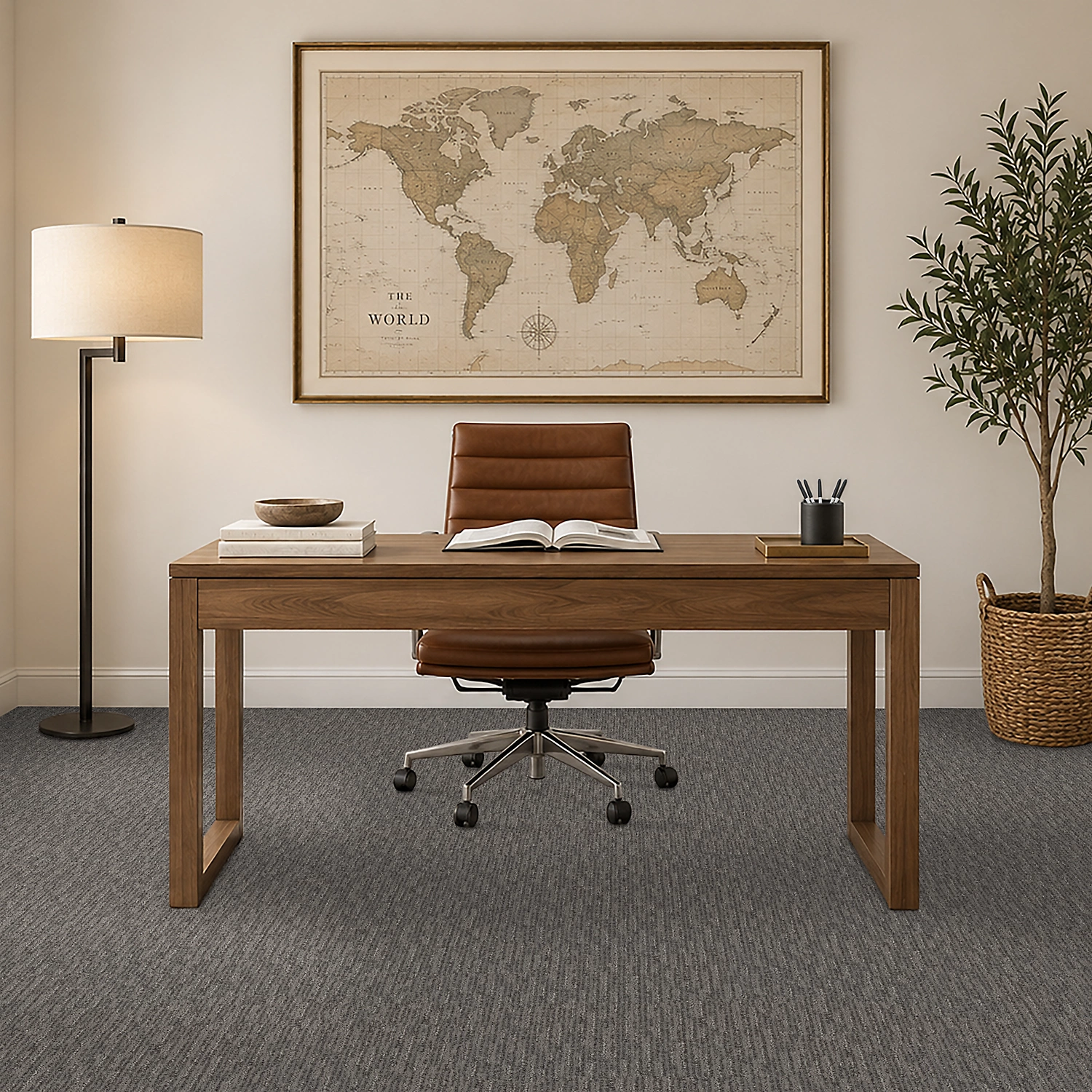 Mohawk EverStrand Original Touch Cape Cod carpet in a furnished room, sold direct at Kwest Flooring in San Diego