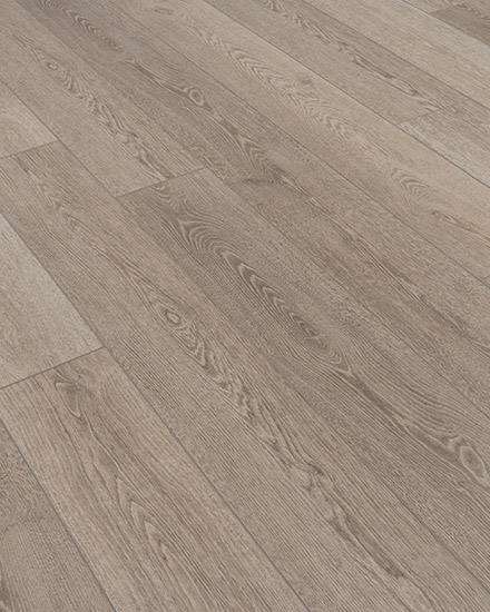 Provenza Brushed Pearl waterproof luxury vinyl plank in a soft gray-taupe oak tone