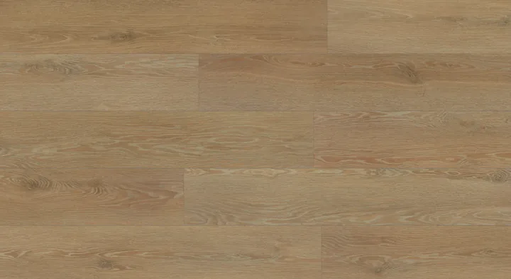 Megaclic Aquashield Crimson (MCAS-3101, AC5) waterproof laminate plank flooring in a warm golden honey oak tone, close-up