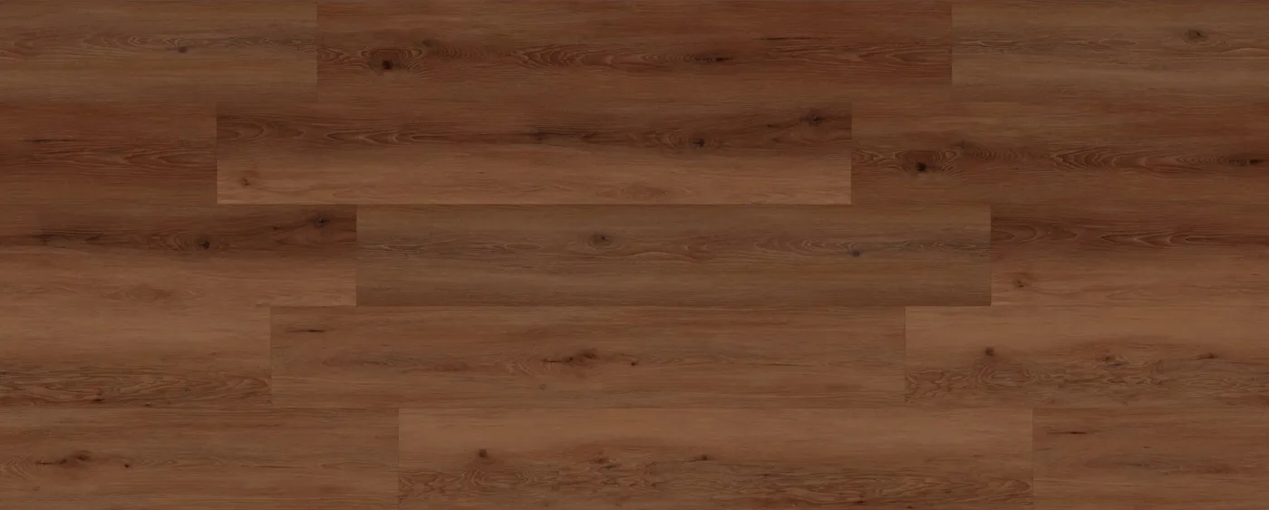 Megaclic Aquashield Arden (MCAS-3206, AC4) waterproof laminate plank flooring in a rich chestnut brown oak tone, close-up