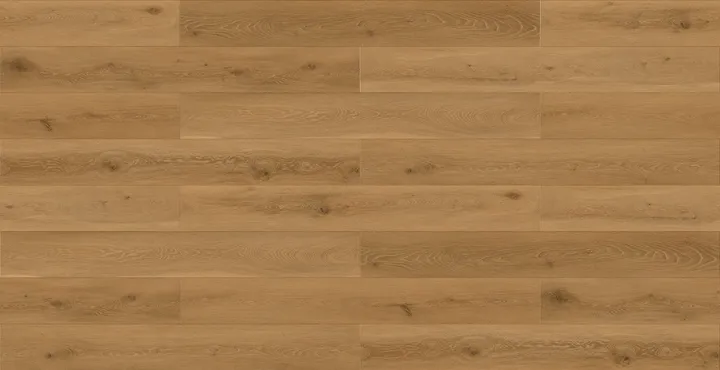 Megaclic Santerra Montclair (MCST-2309) AC5 waterproof laminate plank flooring in a warm golden honey oak tone, close-up